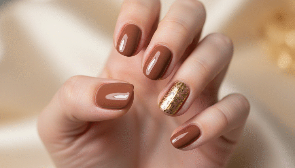Matte Brown Nails