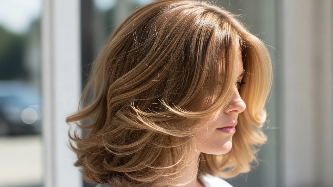 Medium length layered haircut