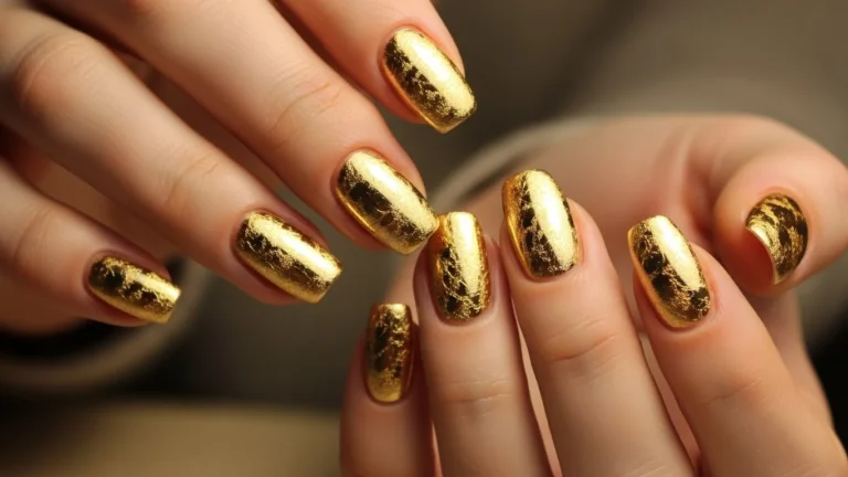 gold foil nail designs