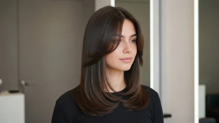 Face-Framing Layers for Straight Hair