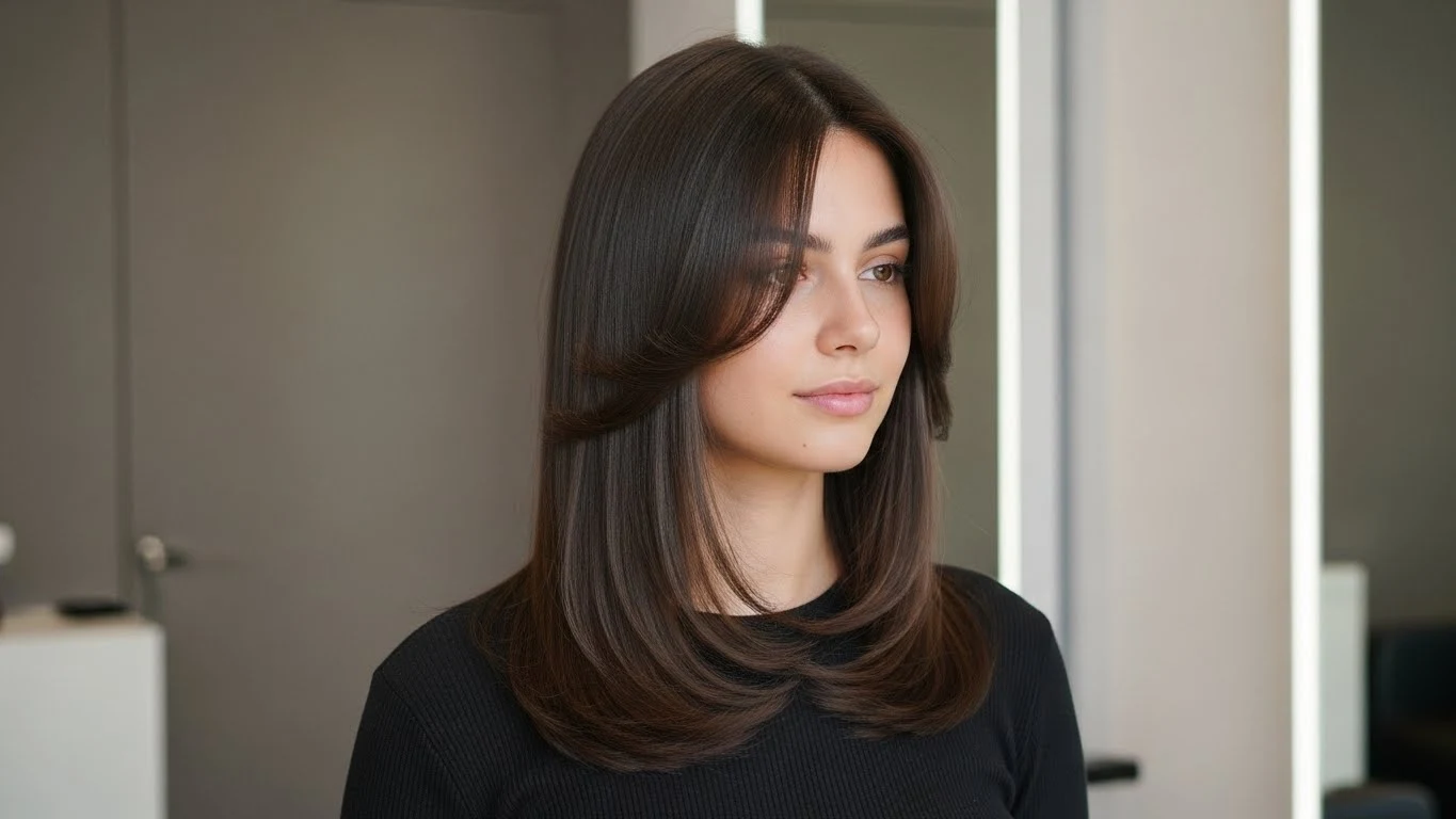 Face-Framing Layers for Straight Hair